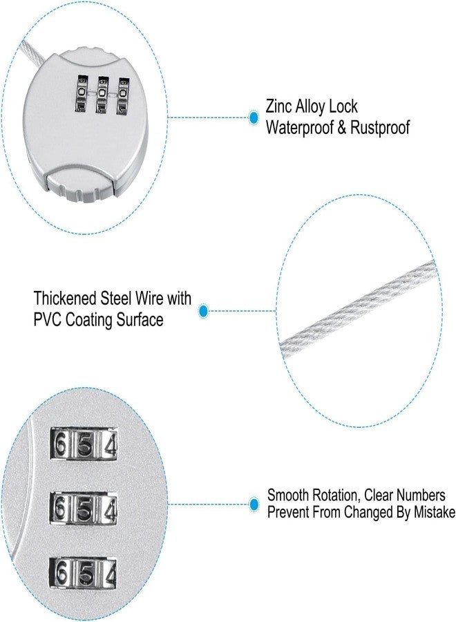 FEBLICH 3 Digit Travel Luggage Combination Lock, Gym Padlock Mini Combination Waterproof Resettable Bag Luggage Gate Padlock Outdoor for School Locker Backpack Travel Toolbox Storage (Combo) - Image 5